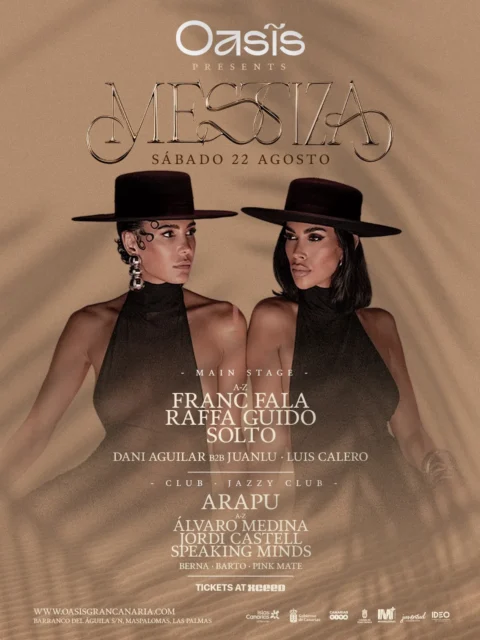 Cartel de Oasis Festival con Mestiza en Las Palmas de Gran Canaria