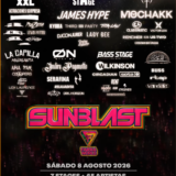 Cartel de lineup de Sunblast Festival 2026 publicado por el Instagram oficial